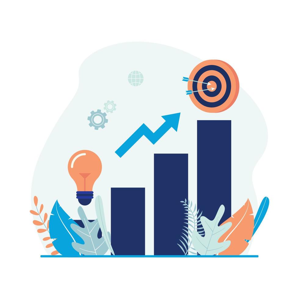 strategic business mission achievement and planning illustration flat design suitable for many purposes vector